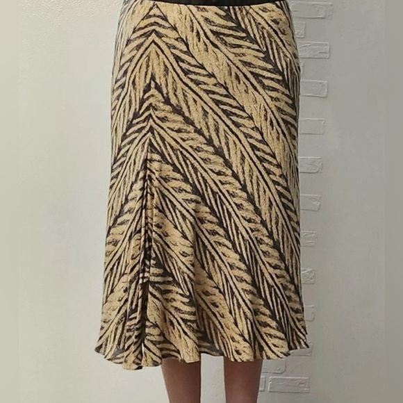 Ralph Lauren Tangiers Safari Black/Ghurka Silk Linen Skirt Size 2X - Picture 4 of 5